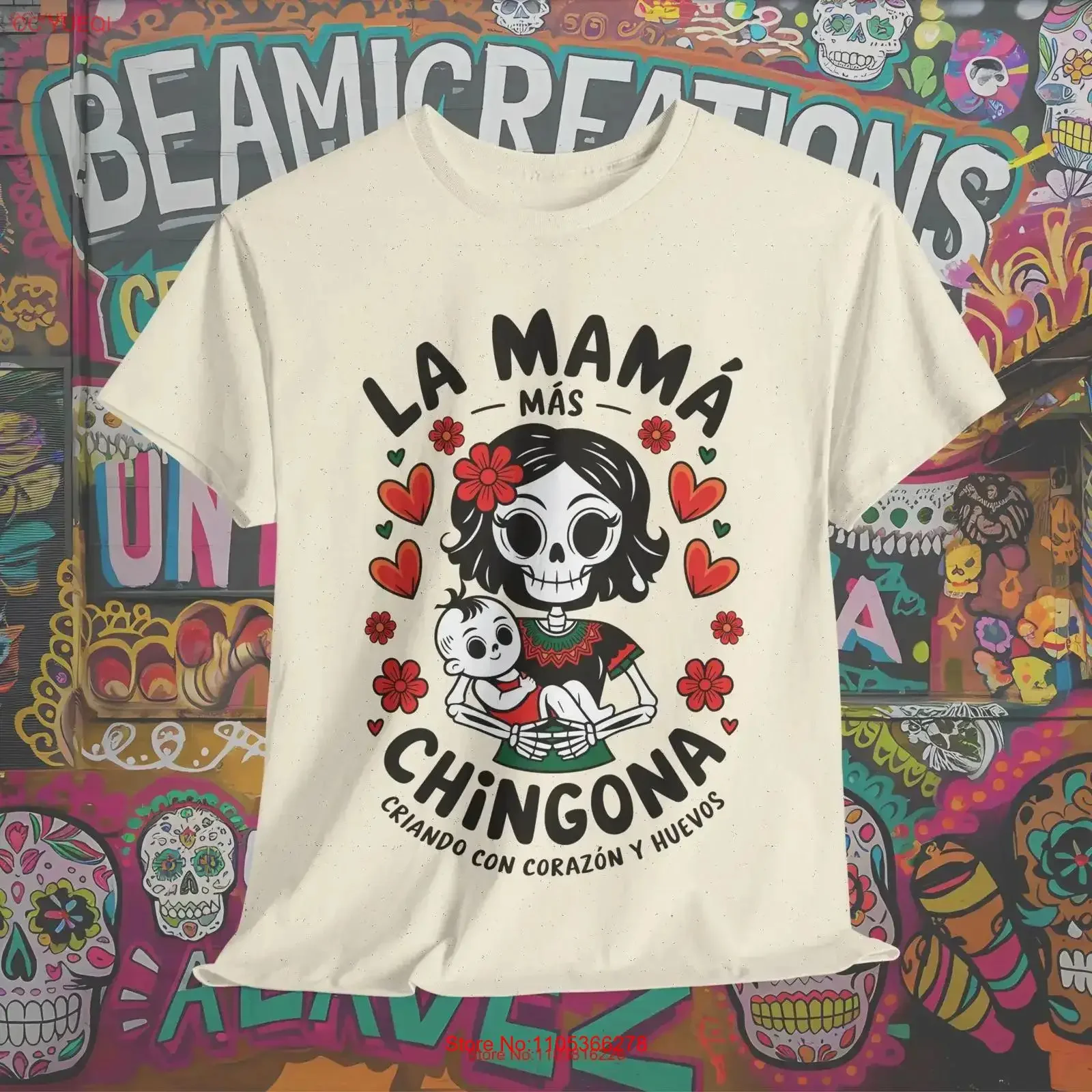 La Mamá Más Chingona T-Shirt – Mutige Mexikanische Mama – Perfekt für Starke Mütter und Kulturliebhaber – Baumwolle im Vintage-Look – Bequeme Mode
