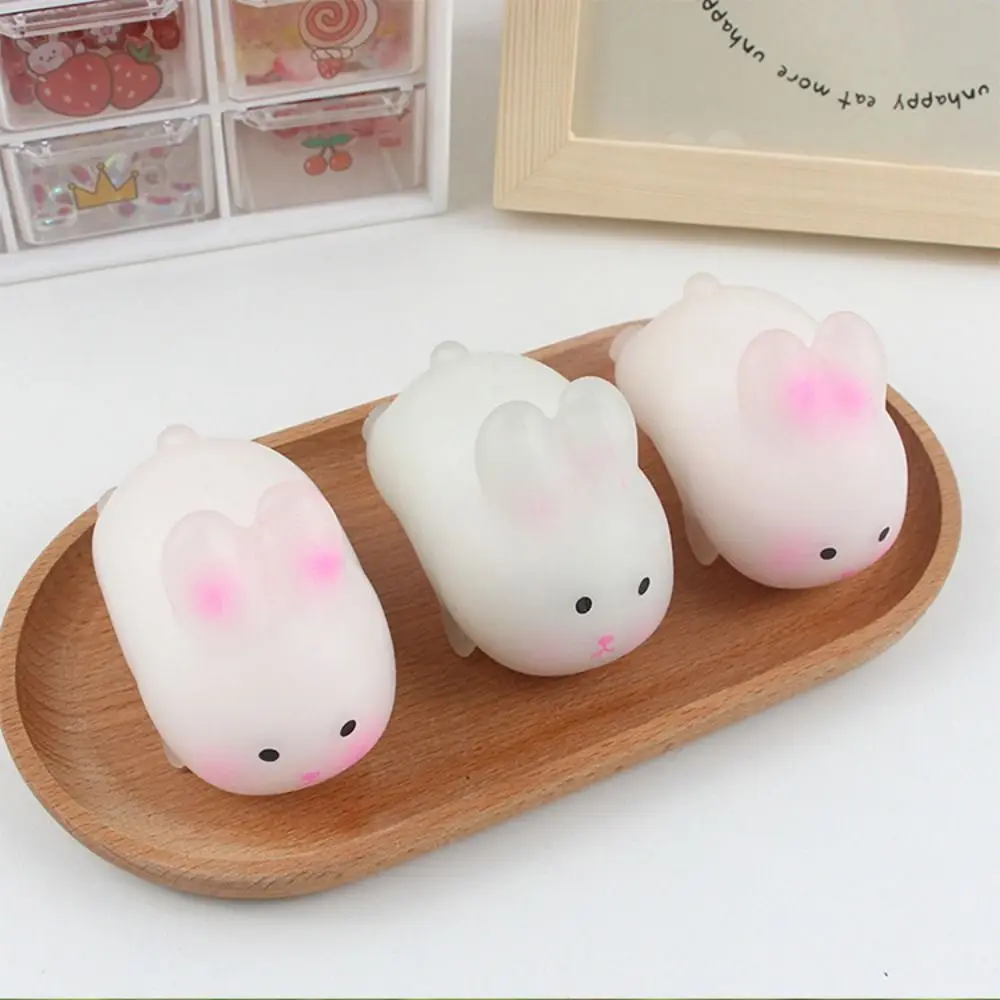Exposed Light Color Changing Rabbit Pinch Le Rebound Squeeze Cute Heart Rabbit Sensory Squishy Bunny Color-changing Adult