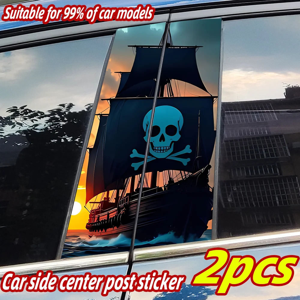 

Pirate Ship Car Stickers Auto B Pillar Waterproof Sunscreen Decor Cover Scratches Car Door Pillar Vinyl Decals Auto Accessories