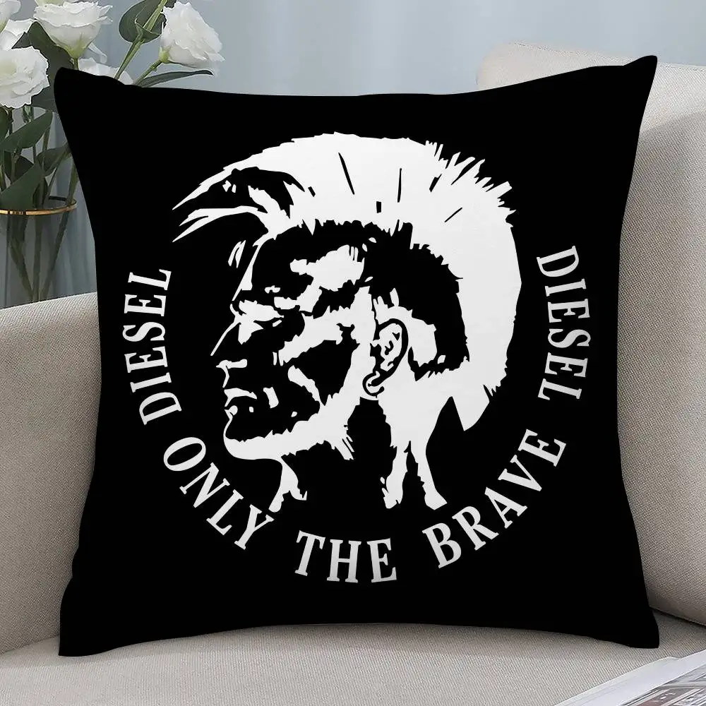 Fashion Trend D-Diesel-s Logo Pillow Case Short Plush Double-sided Print Square Throw Pillow Covers Sofa Home Cushion Decor