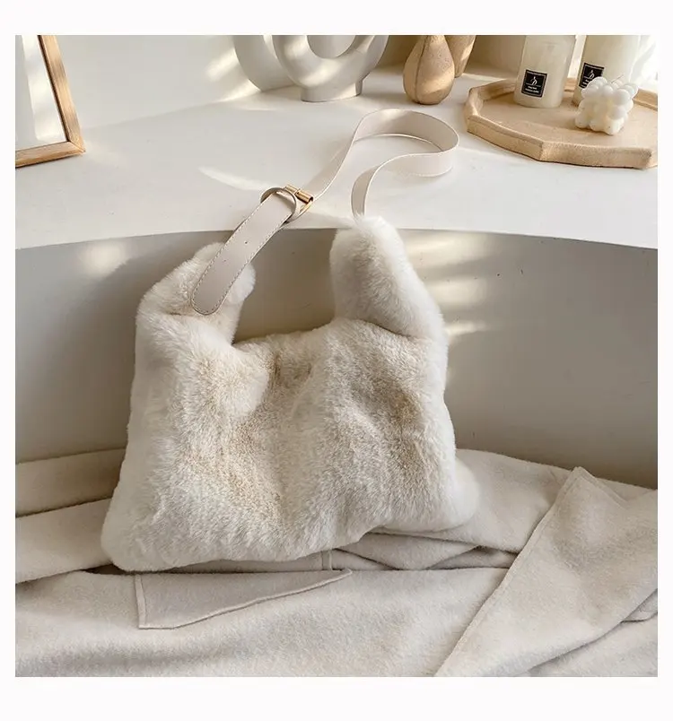 Furry Fashion Bag Female New Trend Large Capacity Plush Autumn and Winter Western Style Wild Single Shoulder Messenger