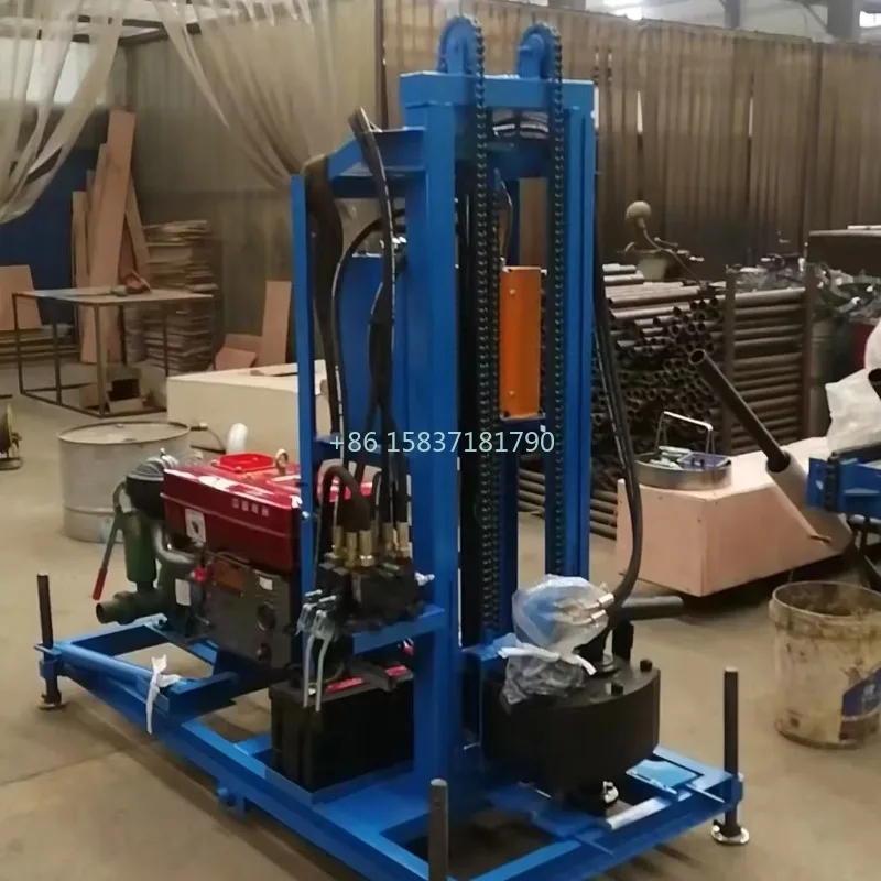 100m 120m 150m Portable Water Well Drilling Rig Diesel Engine Underground Borehole Drilling Rig Water Pumping Wheels Drill Rig