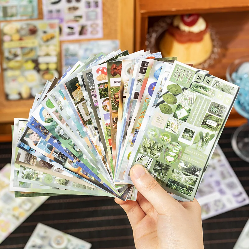 20 szt. Wycinane naklejki w książce, retro kreskówki, dekoracyjne, ręcznie robione materiały do scrapbookingu, naklejki do pamiętnika, japońskie naklejki papiernicze.