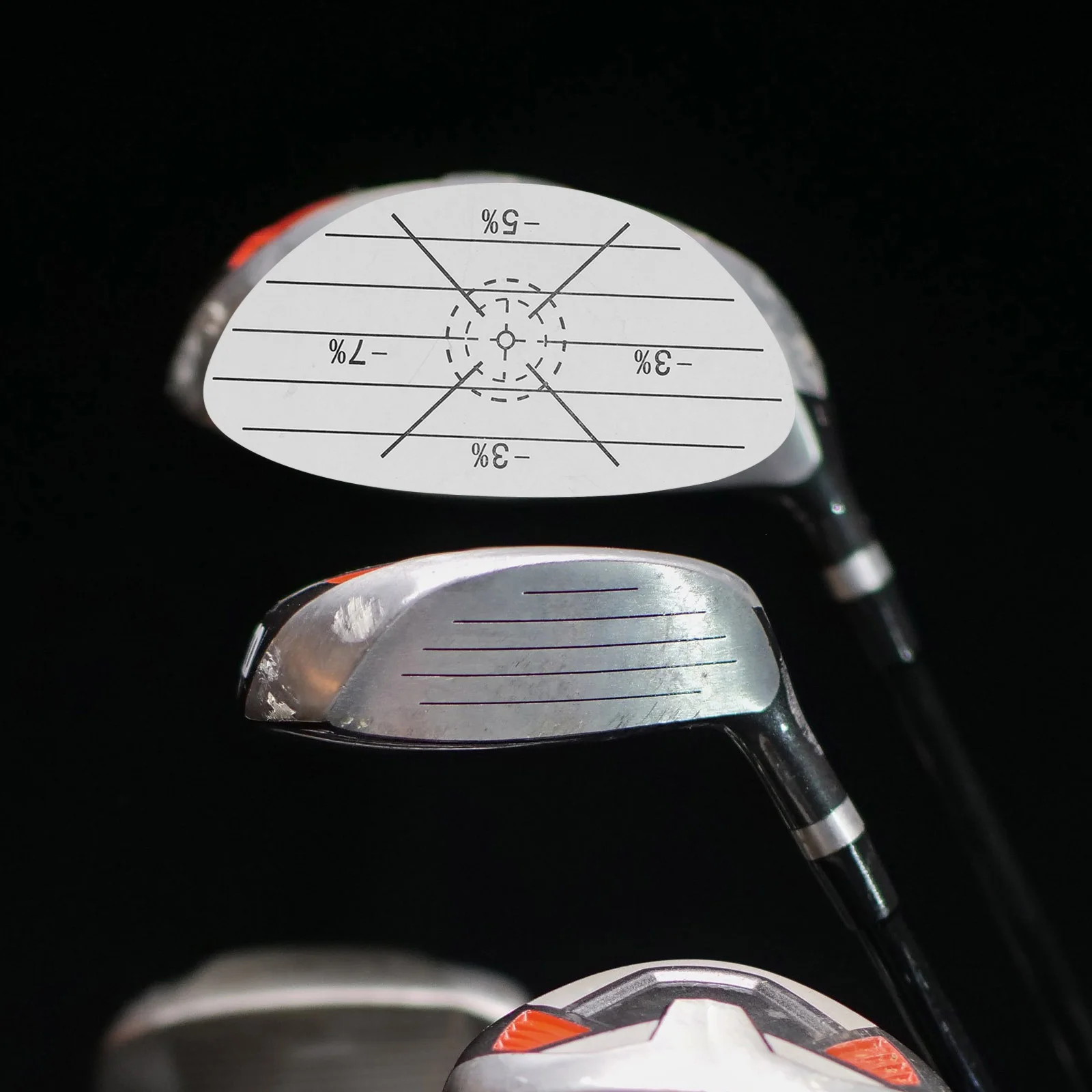 

10 Sheets Golf Stickers Paper Cue Head Impact Tape The Face Training Labels for Clubs Aid