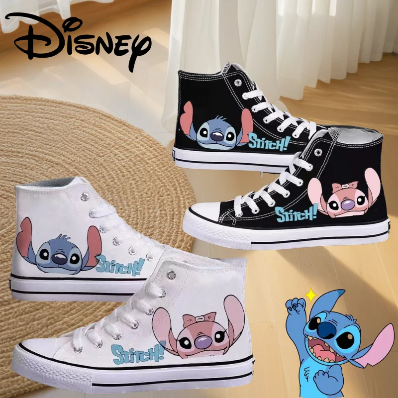 

New Disney Stitch Ange Men's and Women's Cute Creative Cartoon Pattern Casual Fashion Comfortable Versatile Espadrille Shoes