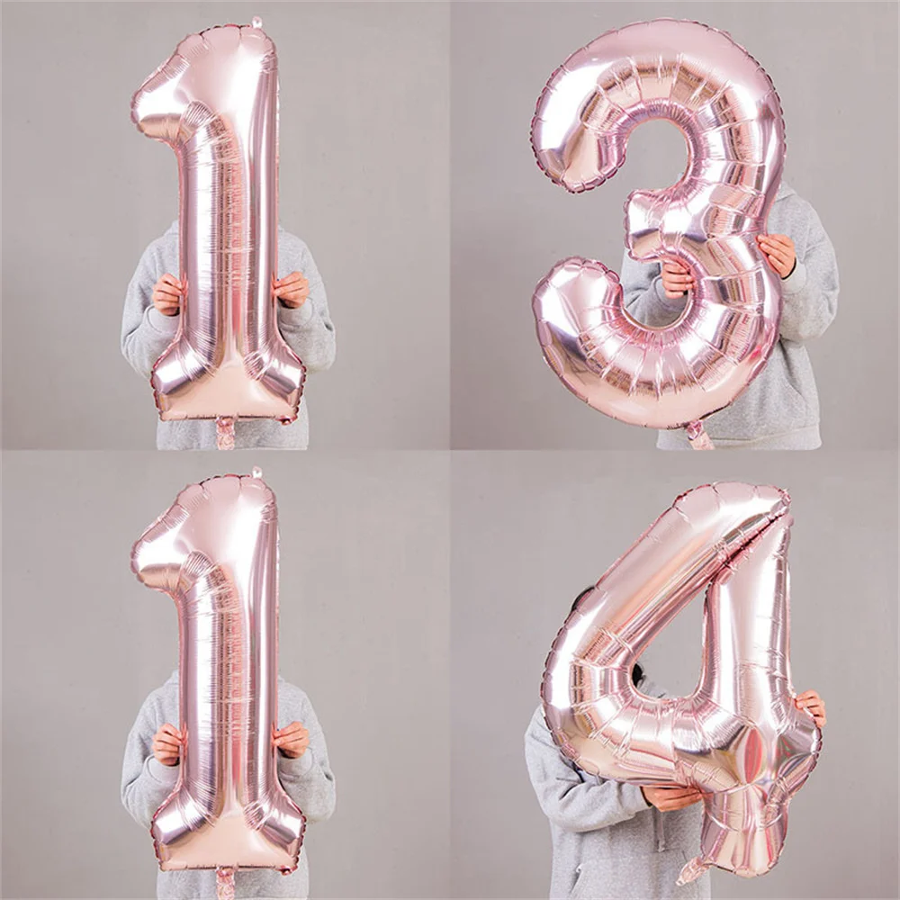 Foil Numbered Balloons 0-9 Balloons Birthday Wedding Birthday Decorations Supplies Anniversary Gift Party Decoration 32Inch 1PC image 2