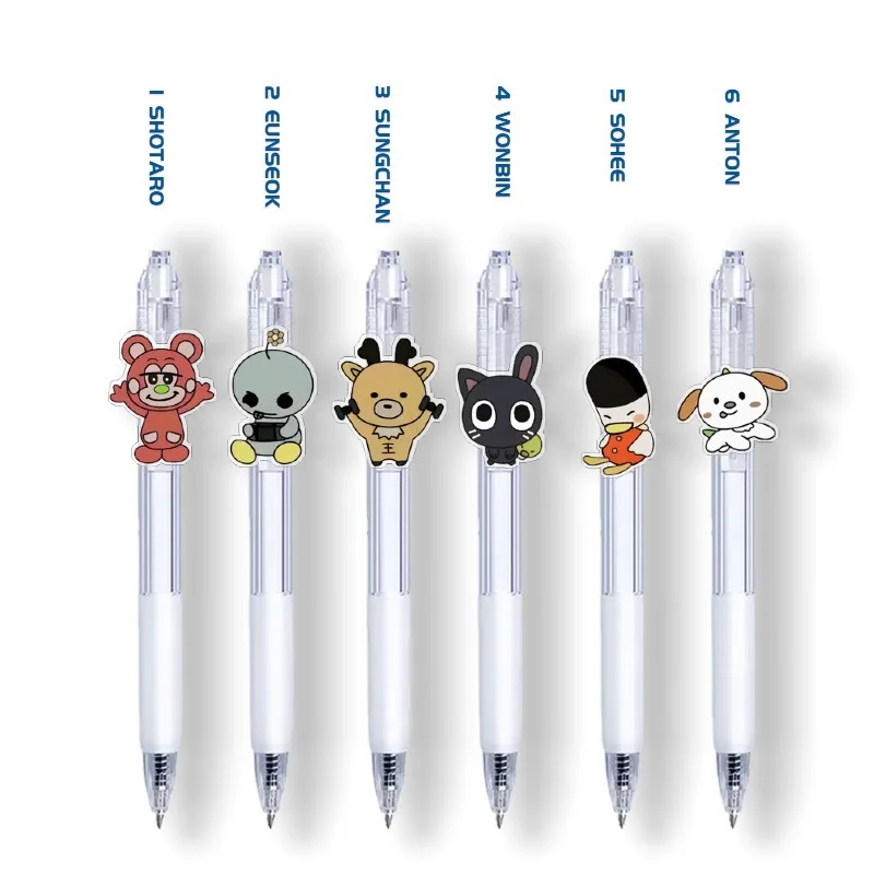 

KPOP RIIZE Cartoon Black Pens Shotaro Eunseok Sohee Ball-point Gel Pen Student Office Supplies Wonbin Sungchan Anton Fans Gifts