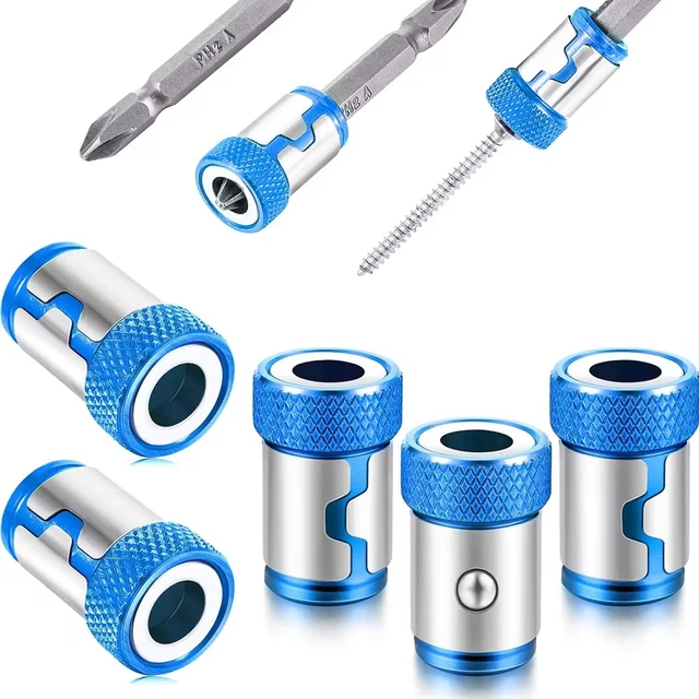 1 szt. Magnetyczne pierścienie śrubowe magnetyzowane końcówki wkrętakowe do końcówek wkrętakowych 1/4 cala 6,35 MM końcówki wkrętaków elektrycznych