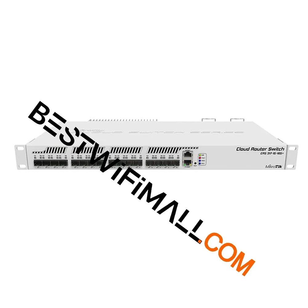 MikroTik CRS317-1G-16S+RM Cloud Router Smart Switch 1xGigabit LAN, 16xSFP+ Cages, Dual Core 800MHz CPU, 1GB RAM 1U Rackmount