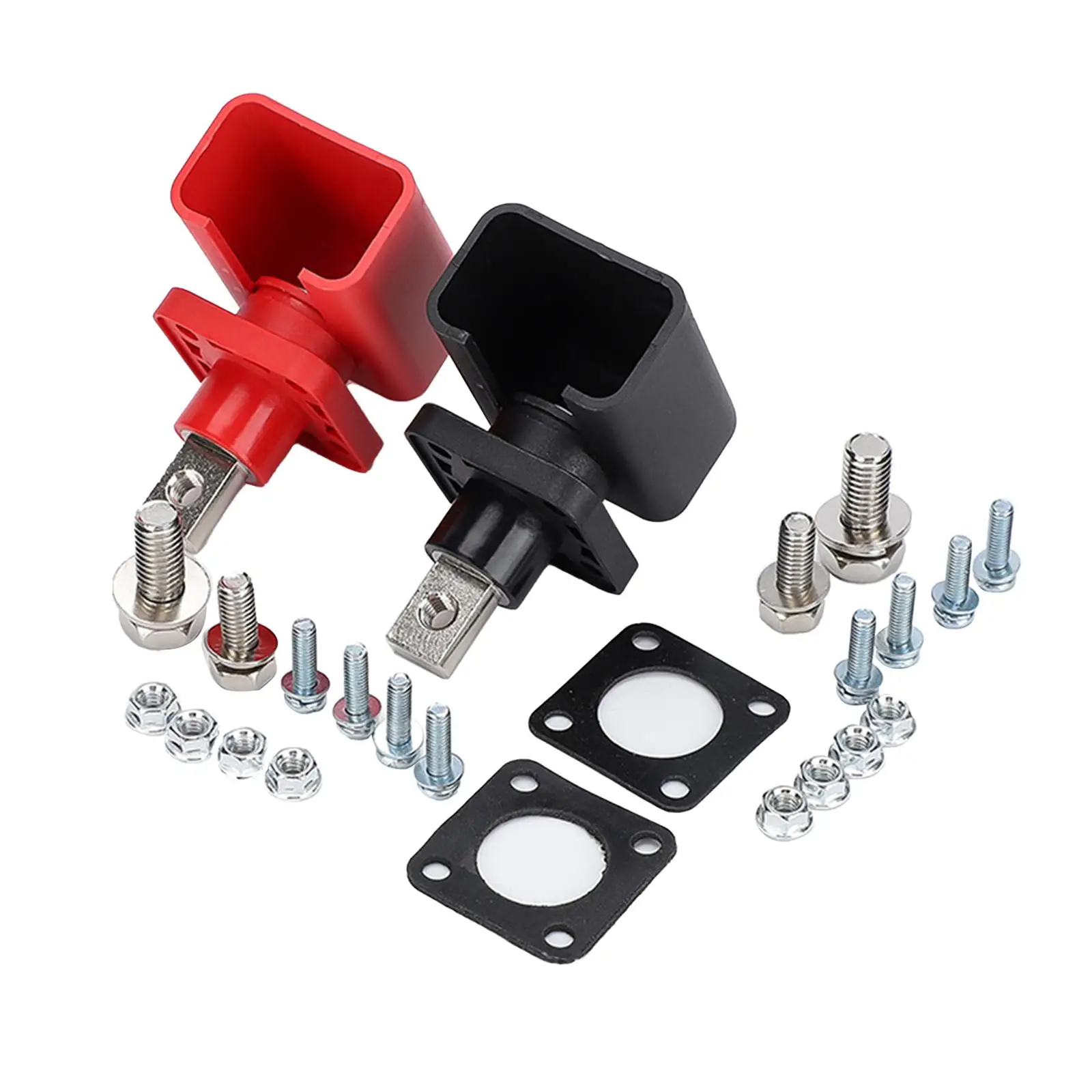 2 Pieces Battery Terminal Connector Through-wall Type Terminal Post for Car