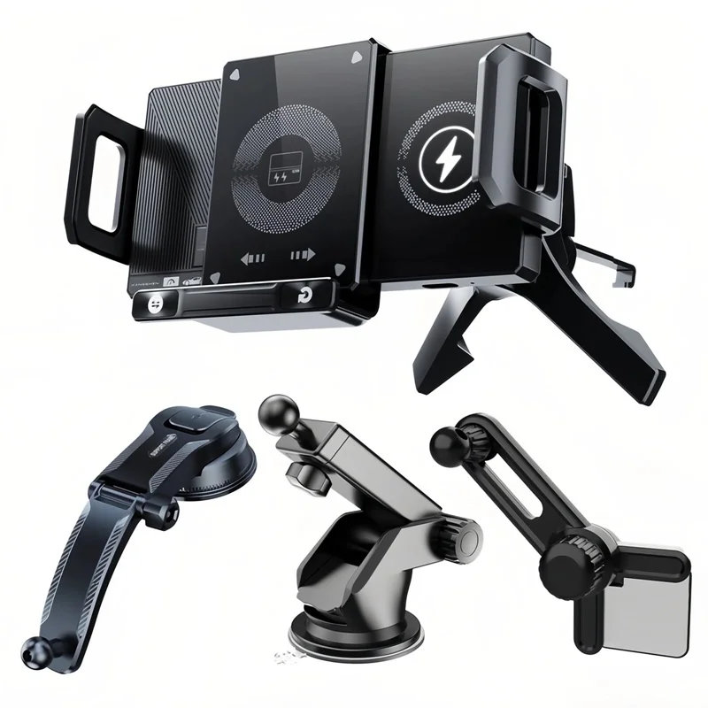 Universal Car Phone Holder 15W Wireless Charger Holder 90° Rotation Mount for Samsung Galaxy Fold 6 5 4 3 Z Flip S26 Iphone 17