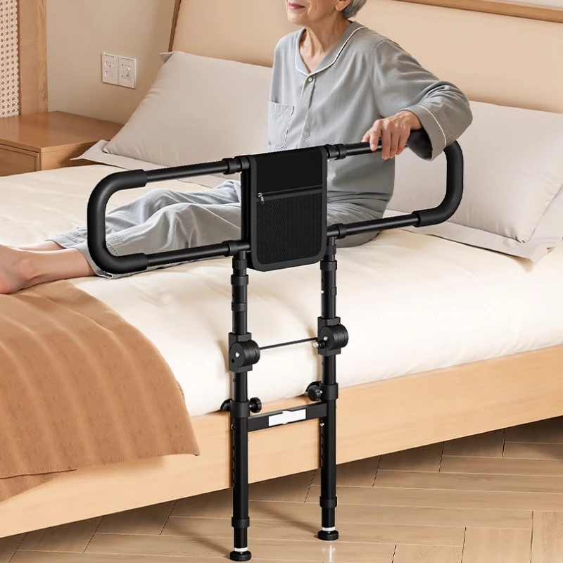 

Foldable Side Assist Grab Bar Bed Handrails for Seniors with Sensor Lights -Adjustable Bed Cane Fold Down Handle Bedside Railing