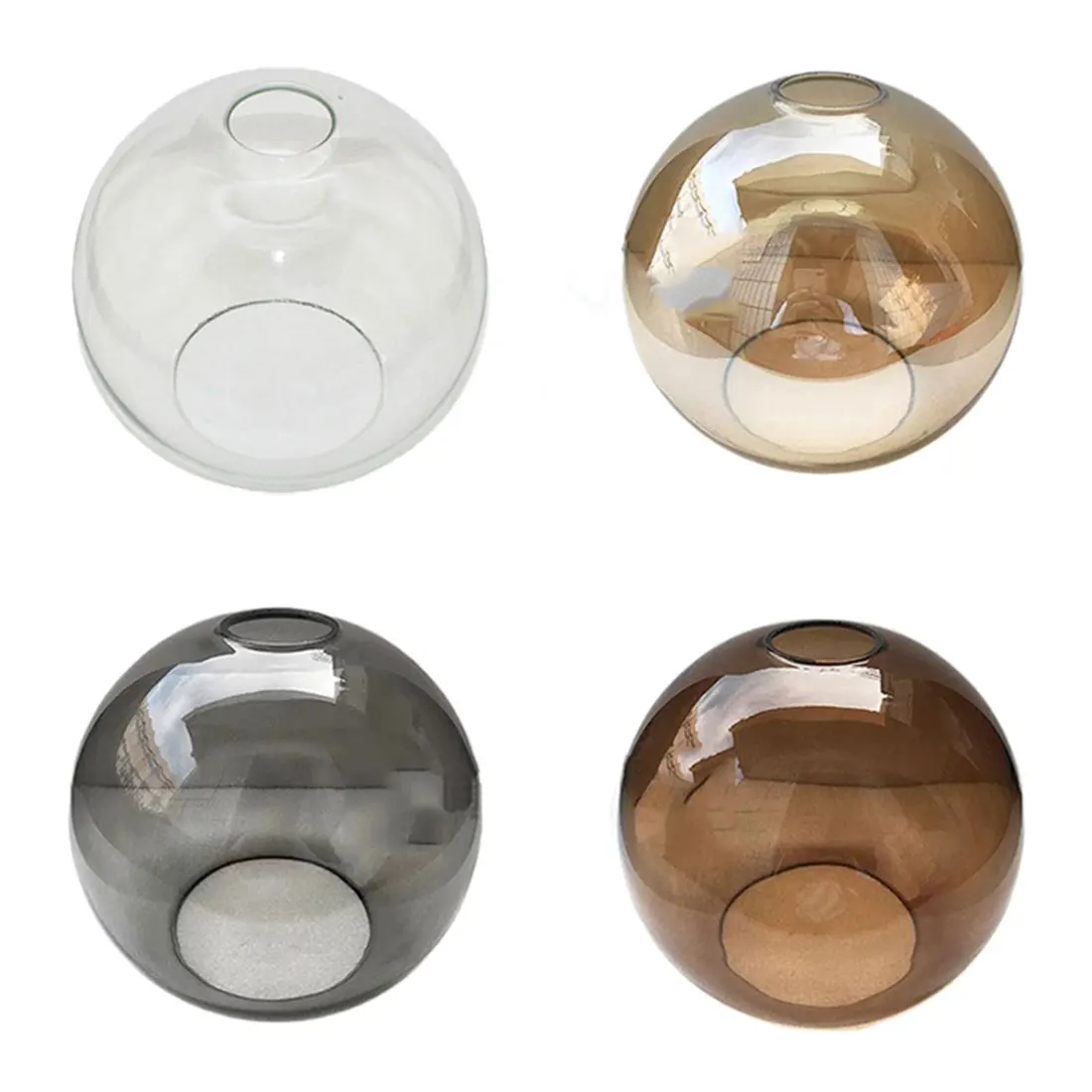 Cognac Amber Grey D4.3cm Ăffnung Global Glass Shade Ersatz WeiĂ Klar Lampenschirm Abdeckung fĂŒr E27 Schraube GlĂŒhbirne Kronleuchter Lichter