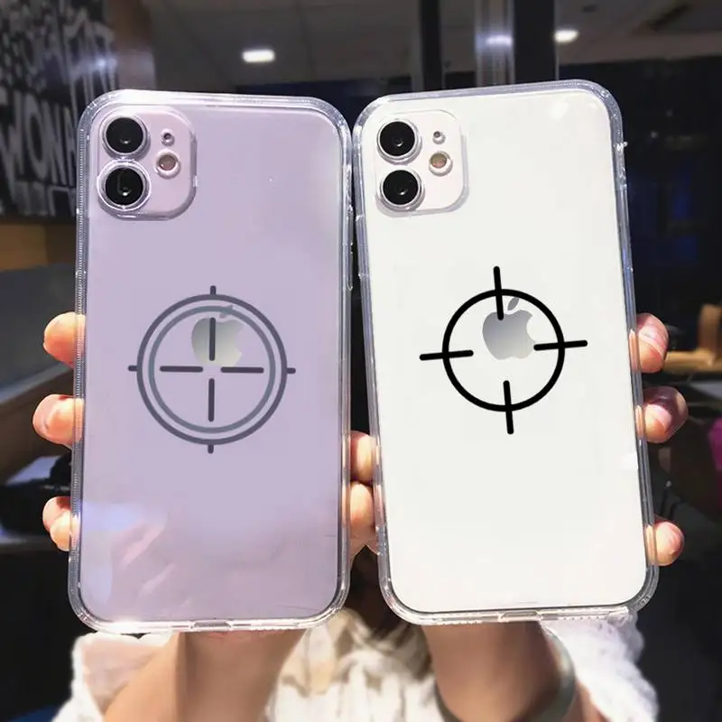 Creative funny target for shooting Phone Case For iPhone 11 12 Mini 13 Pro XS Max X 8 7 6s Plus 5 SE XR Transparent Shell