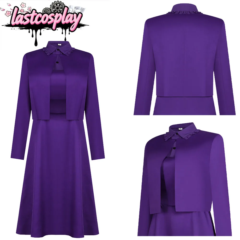 

TV Cosplay Agnes Purple Academy Uniform Set Women Stage Dress Top Coat Headband Outfits Halloween Carnival Party Costume Suit