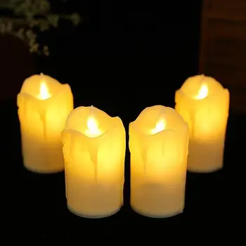 LED蠟燭燈,逼真閃爍火焰,婚禮裝飾,連結電池,生日派對用品,營造溫馨氛圍 10 最佳銷售 閃爍火焰效果電池燈 - №2