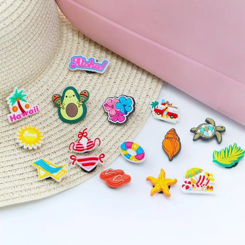 1Set Resin ​Charms for Bogg Bags Cartoon Butterfly Beach Bag Accessories Charms Pearl Flowers Bag Buckle Ornaments for Bogg Bag