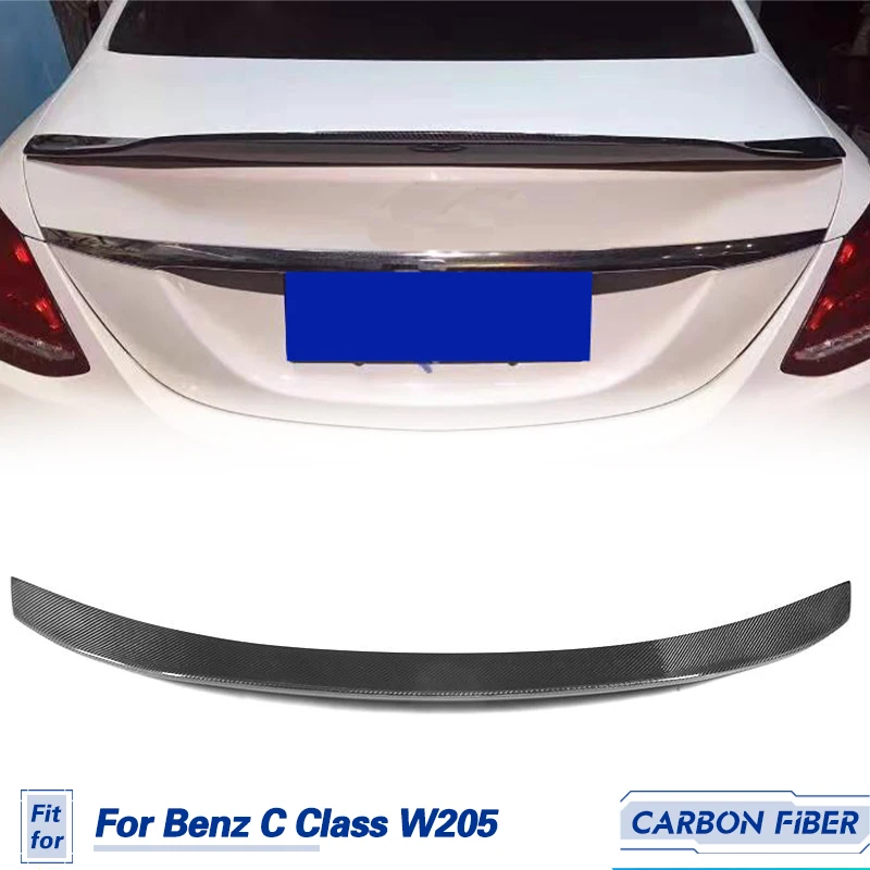 Car Rear Trunk Spoiler Wing Carbon Fiber for Mercedes-Benz C Class W205 C200 C43 C63 AMG Sedan 2015-2019 Rear Spoiler Wing Lip