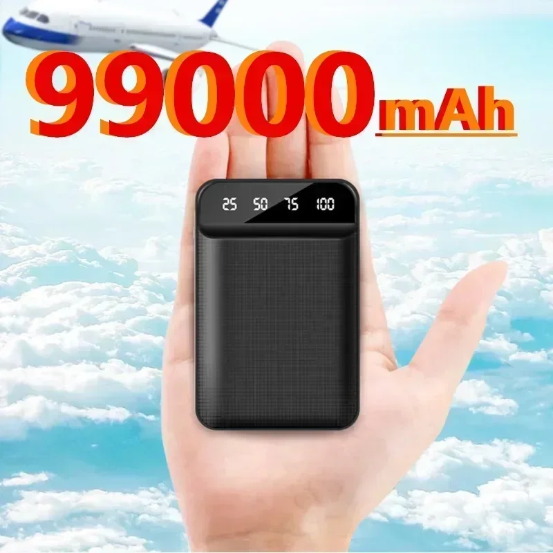 99000mAh Portable Mini Power Bank LED Digital Display Power Bank External Battery Pack For iPhone Pro Xiaomi Huawei