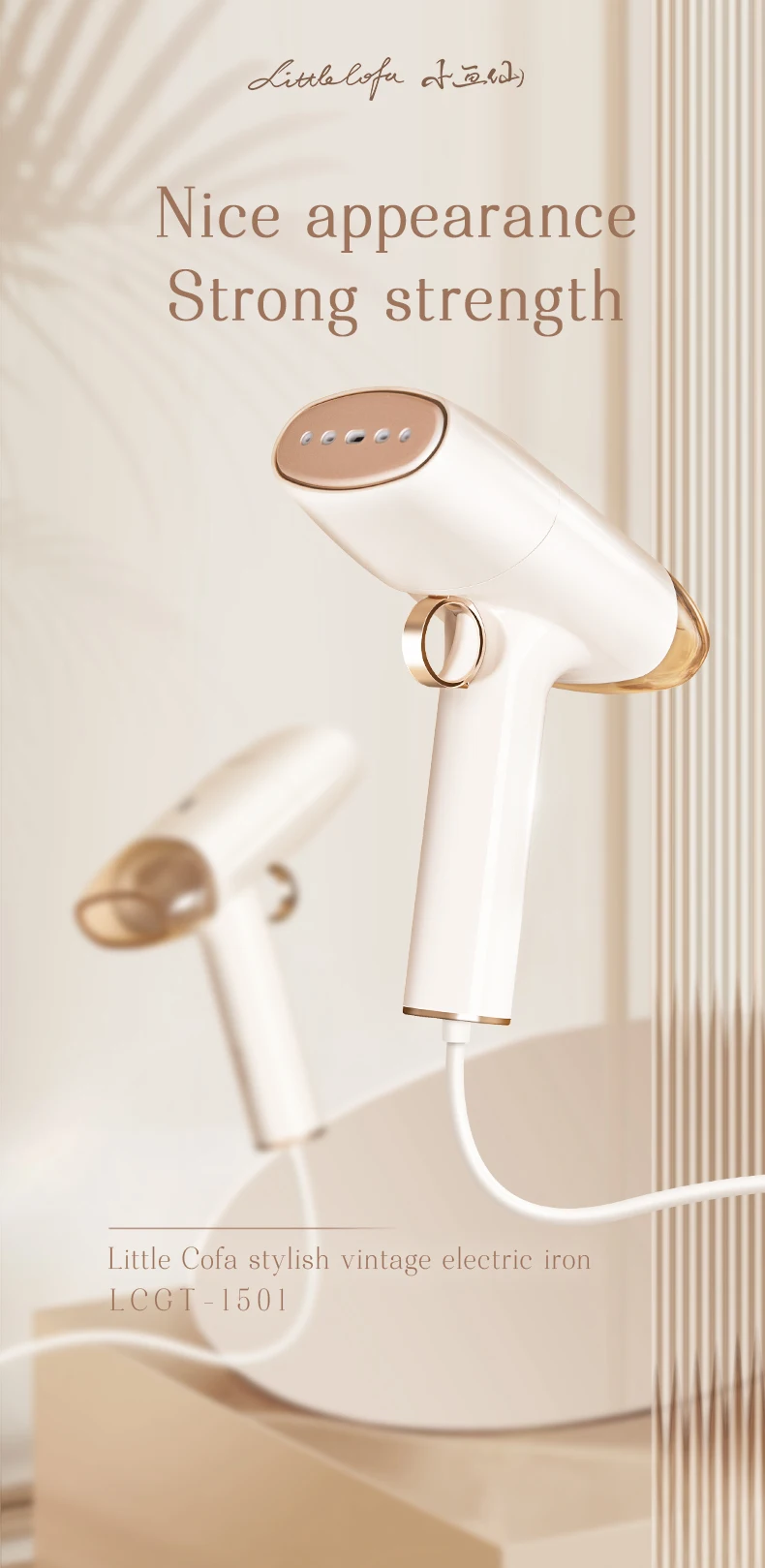 KONKA 의류 스티머 스팀 다리미, 휴대용 가정용 여행 의류 다림질, 습식 건식 다림질 기계, 1500W