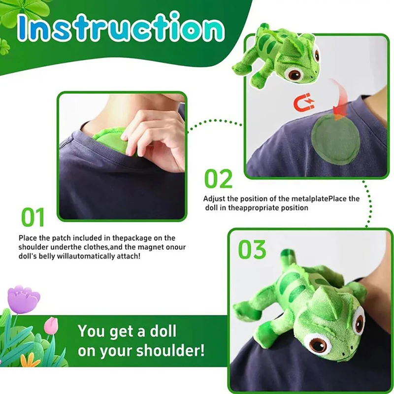 Pascal Rapunzel Chameleon Plush Dolls 15cm Pascal Stuffed Animals Plush Doll Pascal Rapunzel Shoulder Plush Toys Kids Gifts view 3