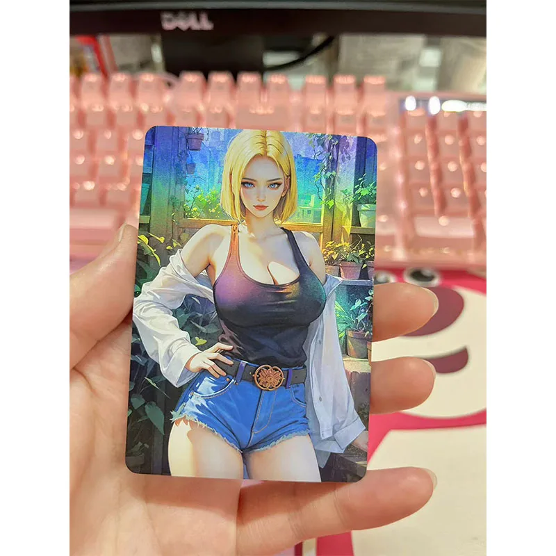 Anime Goddess Story DIY ACG Games Laser Cards Tsunade Nami Robin Android 18 Tifa Toys for boys Collection Cards Birthday Present