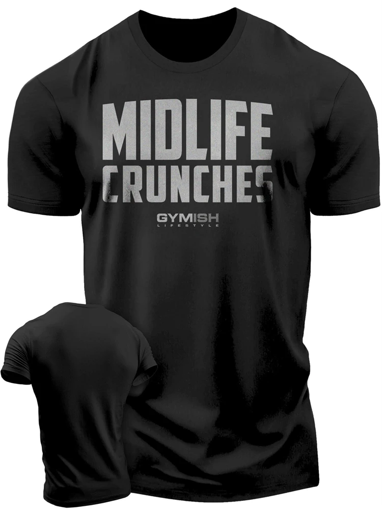 Men's T-shirt Street Retro Tough Guy Midlife Crunches Paint T-shirt Everyday Casual Short Sleeve T-shirt Men's Gym T-shirt