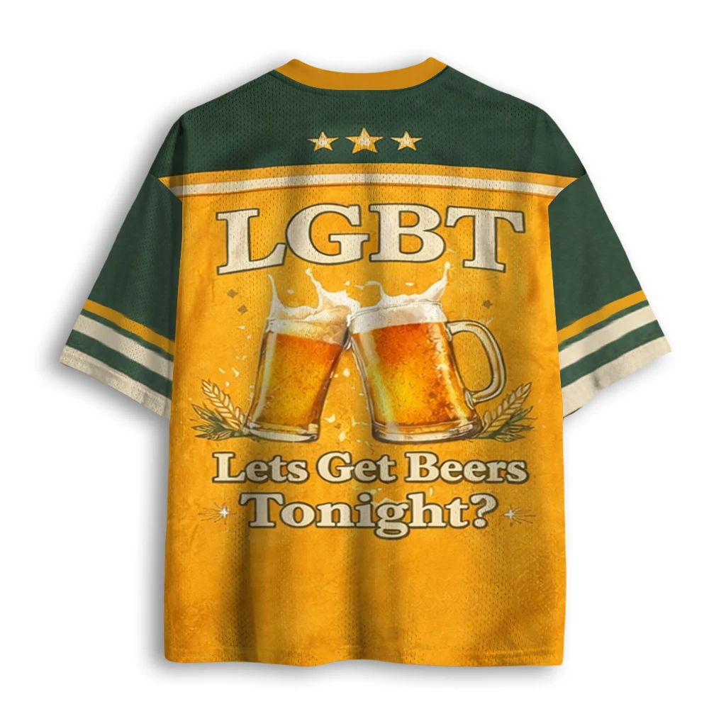 Latest Adult and Kids Funny Beer Meme 3D Printed V-Neck 'Let's Get Beers' Fun Sports T-Shirt - view 3