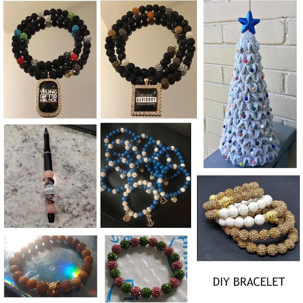 100 قطعة أحجار الراين الخرز مختلط اللون الخرز 10 مللي متر جولة تمهيد ديسكو الكرة حبة بوليمر كلاي حبة للصيف