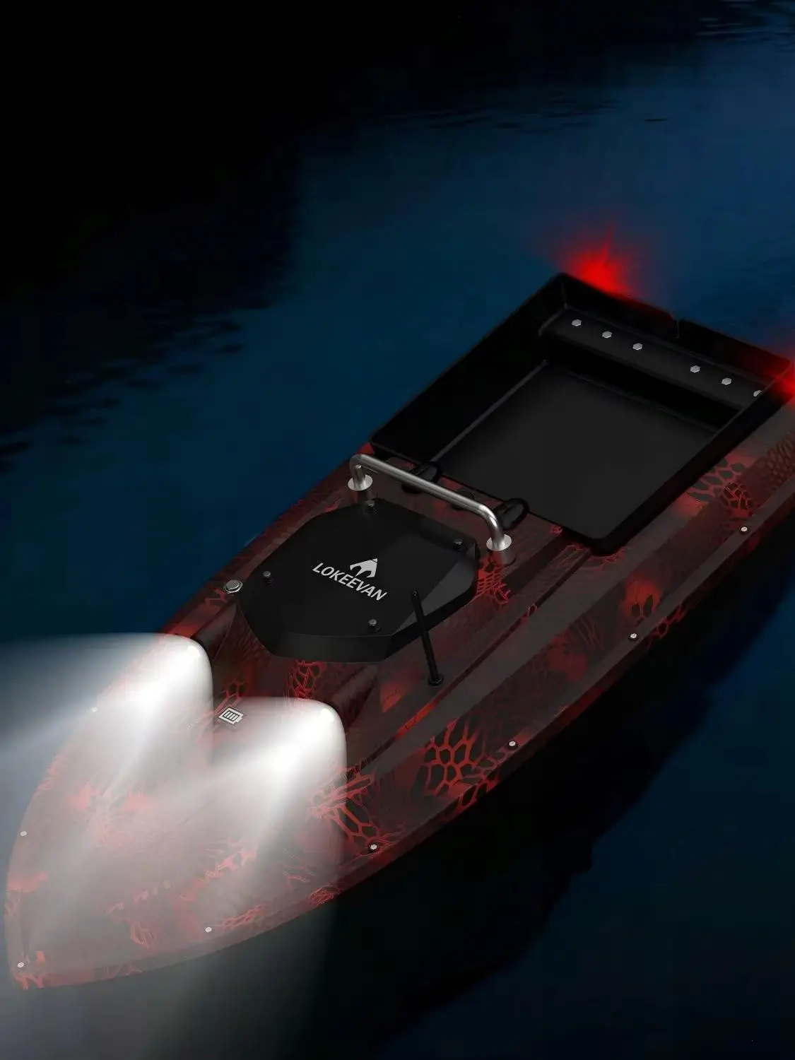 Angelköderboot mit Sonar, Temperatur-/Tiefenmesser, Schnellboot-Typ, 46800 mAh, GPS+Beidou Dual-Positionierungssystem, 4m/s, 3kg Traglast, 500m Fernbedienung, Automatische Rückkehr, Karpfenangel-Boot