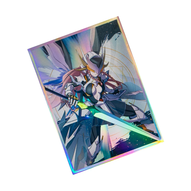 50PCS 66x91mm Holographic Anime Card Sleeves Cartoon Character Printing Deck Protector for MTG/PTCG Game Cards