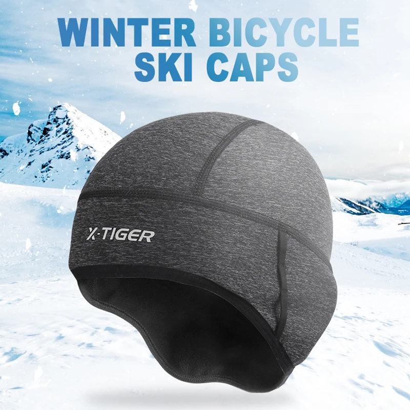 X-TIGER Winter Warm Cycling Hats Outdoor Sports Warm Balaclava Helmet Liner Fleece Hat Windproof Bicycle Cap Cycling Headwear
