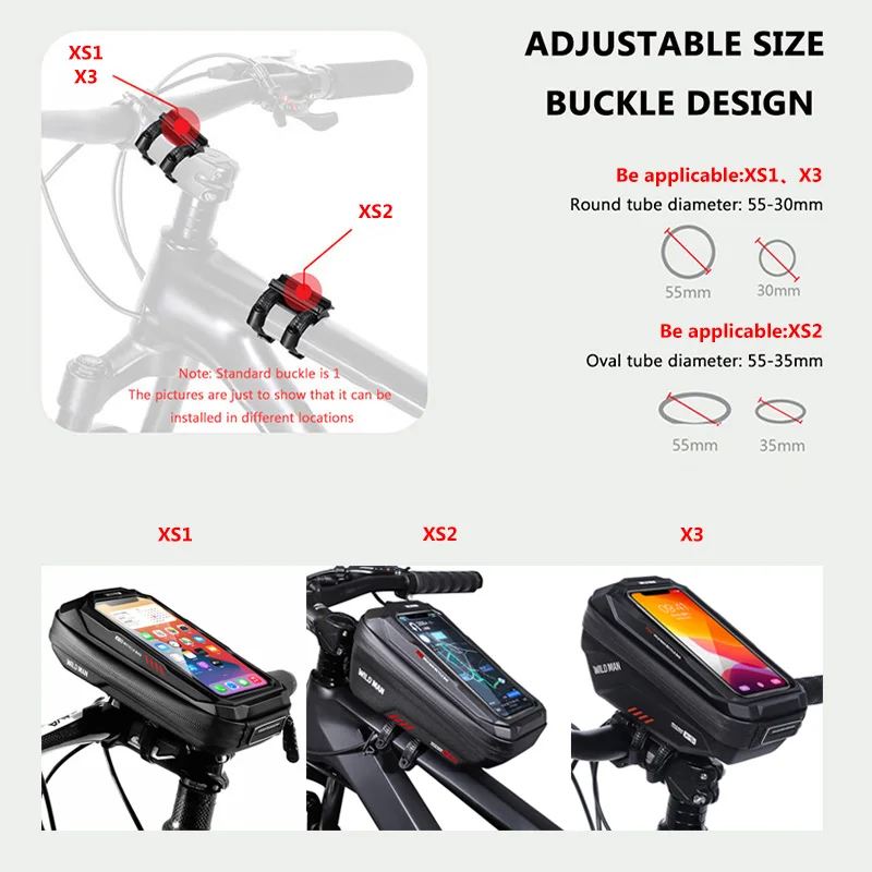 WILD MAN Bicycle Handlebar Bag Acessorios Bike Bag Rainproof Touch Screen Cycling Phone Bag 6.8\