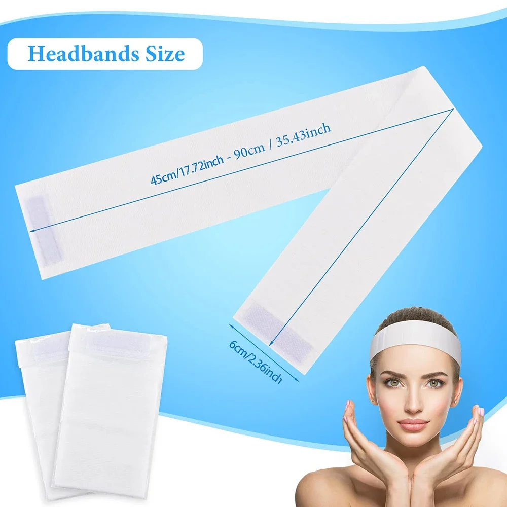 Wegwerp Spa Gezichtshoofdbanden Elastische Hoofdband Wikkel Verstelbare Magic Tape Stretch Niet-Geweven Haarband Make-Up Reishulpmiddelen