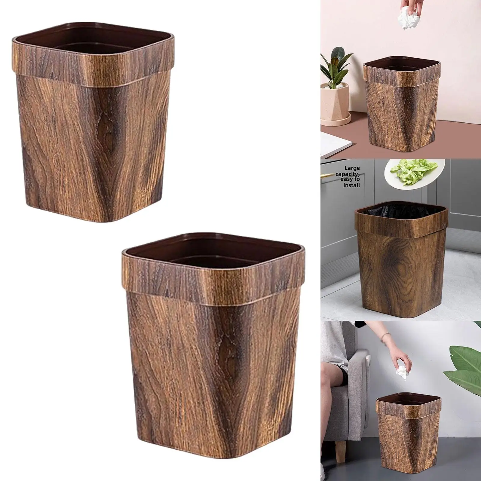 

Trash Can Paper Basket Minimalist Dustbin Household without Lid Garbage Bin for