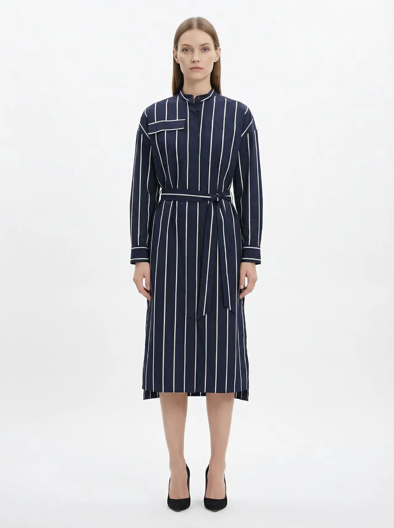 

Fenggejiwo women's casual mid length dress loose fit windbreaker