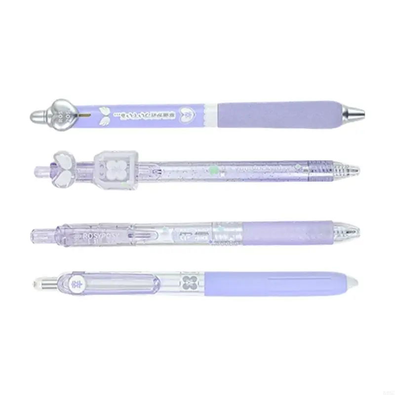 4 قطعة قلم أحبار جل أنيق قابل للسحب مع مشبك من البلاستيك 0.5 مللي متر قلم جل أحبار سوداء سريعة الجفاف لتدوين الملاحظات 896C