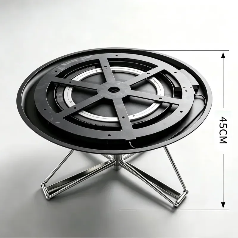 Height Adjustable Round Coffee Table Multi Functional Folding for Dining Working Party Home Furniture Hardware Accessories
