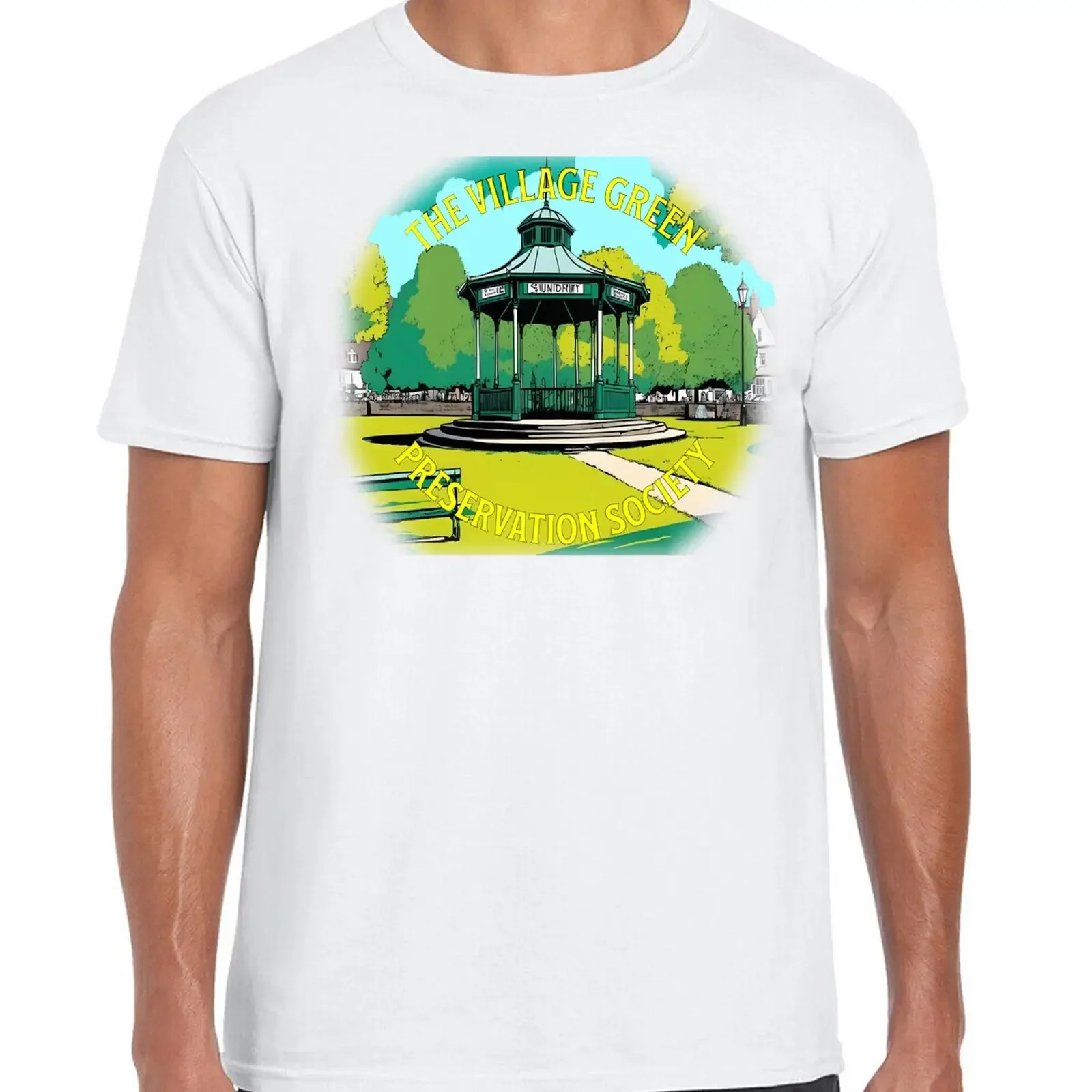Inspired By The Kinks T Shirt Pop Art Village Green Ray Davies Original Design vintage Washed Top For Everyday Wear streetwear