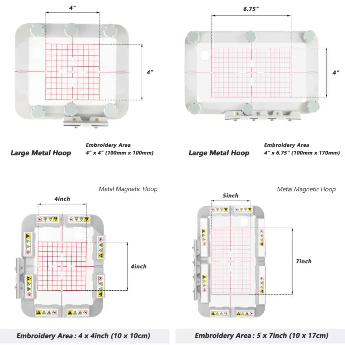 Металлические магнитные пяльцы для вышивания, подходящие для компьютеризированной вышивальной машины Poolin EOC05
