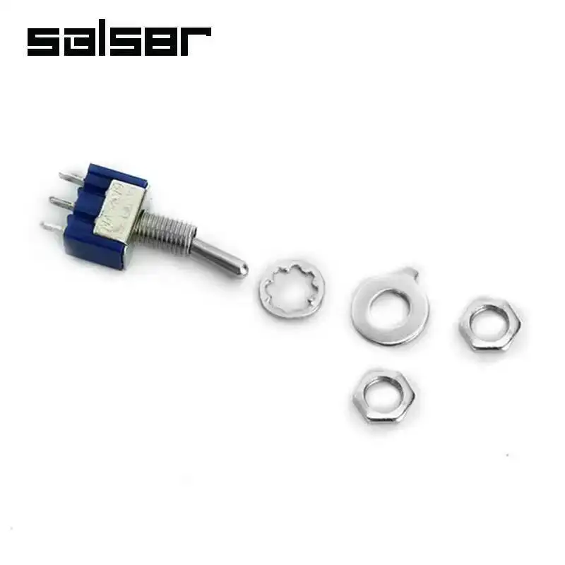 10pcs Toggle Switch 6A 125VAC On On SPDT 6mm Mini Switch DPDT On Off On Waterproof Cap MTS-102 103 MTS-202 203 view 2
