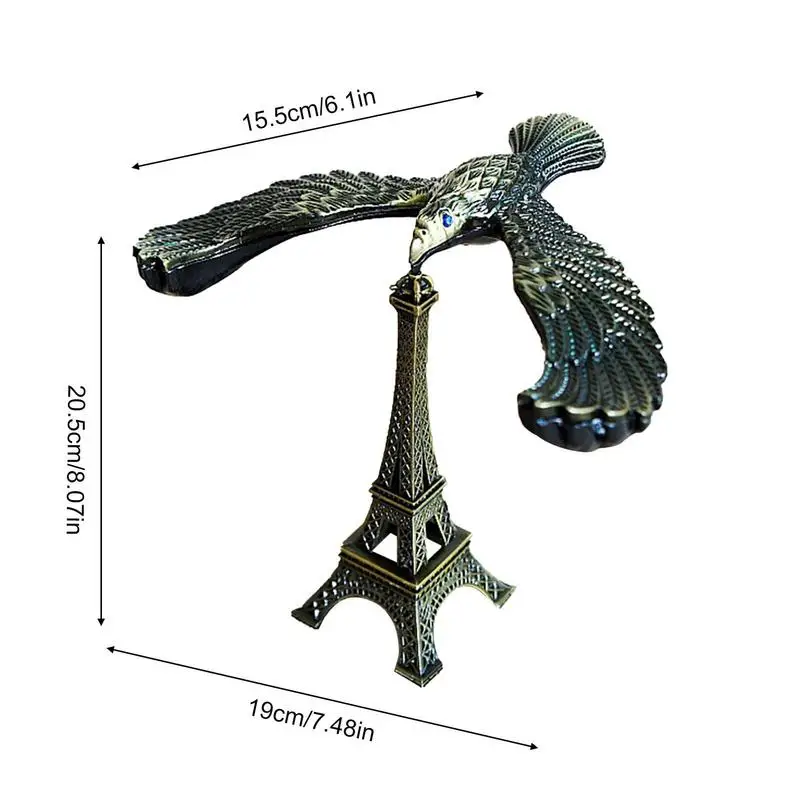 Office Decoration Alloy E-iffel Tower Model Balanced Bird Prop Balance Eagle Gravity Bird Miniature Figurines Toy Decor