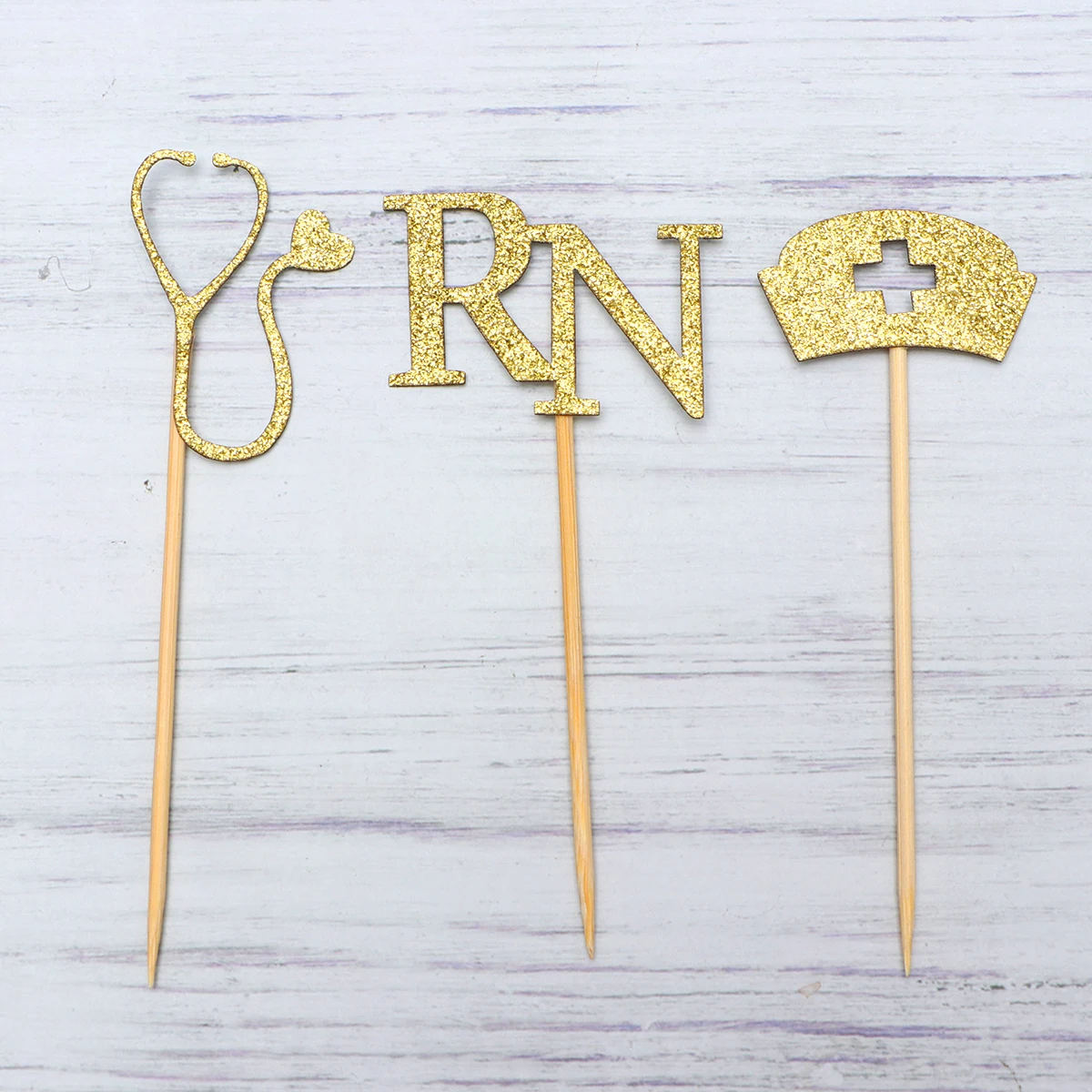 

24 Pcs Nurse Cupcake Card Insert Decorating Use Congrats Topper Toppers Major Picks Nursing Decorations Wooden