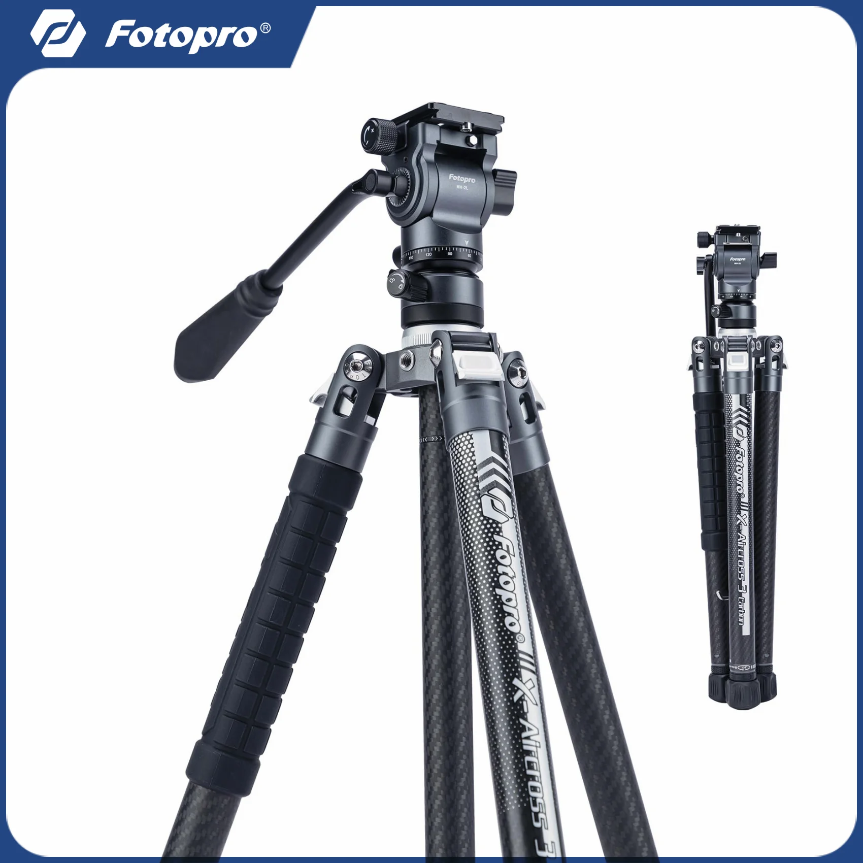 

Fotopro Carbon Fiber Tripod 1KG Ultralight Portable Travel Video Tripod for Camera DSLR X-Aircross 3 Video