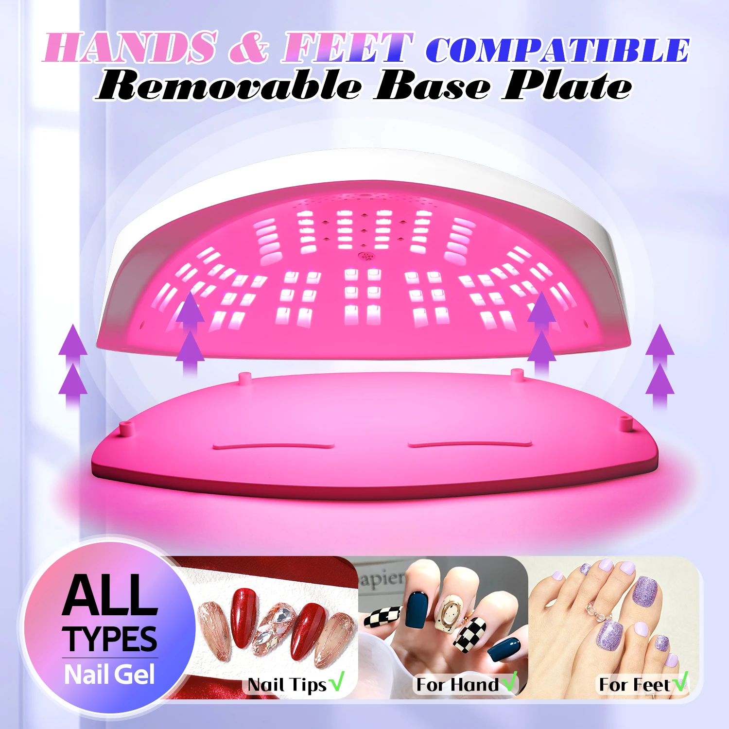 مصباح تجفيف أظافر احترافي LED بالأشعة فوق البنفسجية ، جل علاج سريع ، 84 مصباح تجفيف طلاء جل مع مستشعر إضاءة ،