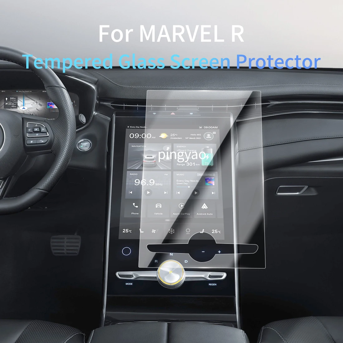 Car Sticker Screen Protector Navigation Display Tempered Glass Protective Film Car Accessories Vehicle For22 Noble Lord MARVEL R