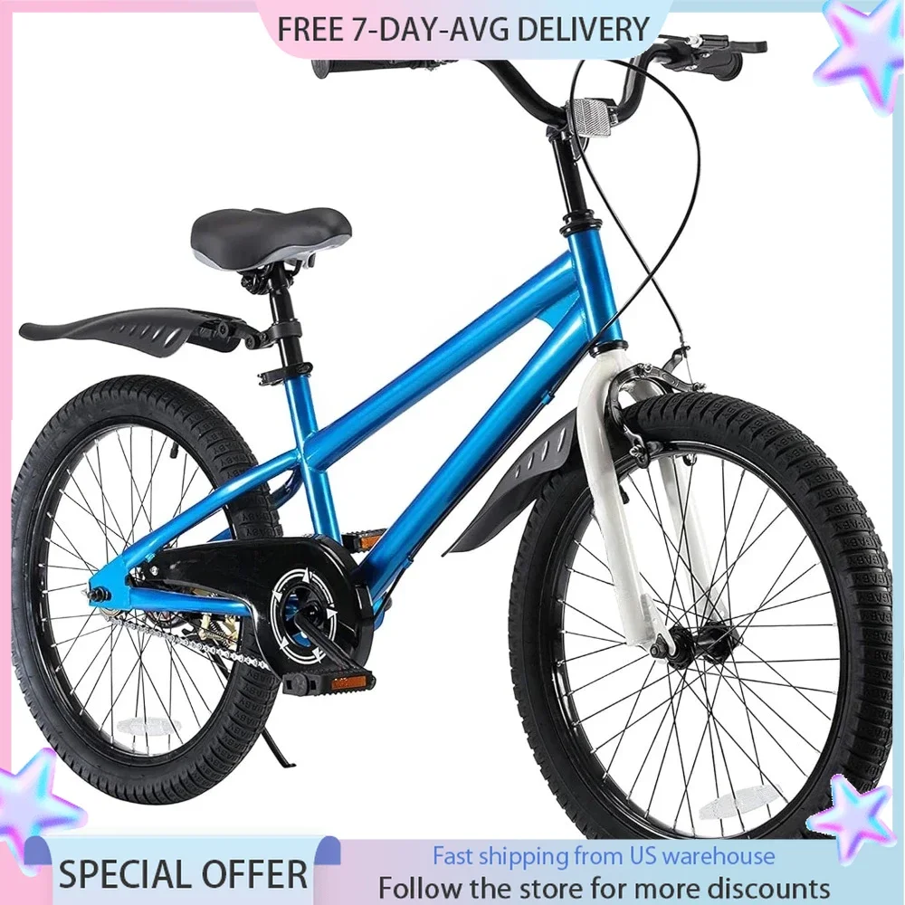 Kids Bike, for Boys Girls Age 5-12 Years 2 Hand Brakes Safety Assembly Always Reliable Sporty Design 20 Inch Children's Bicycle