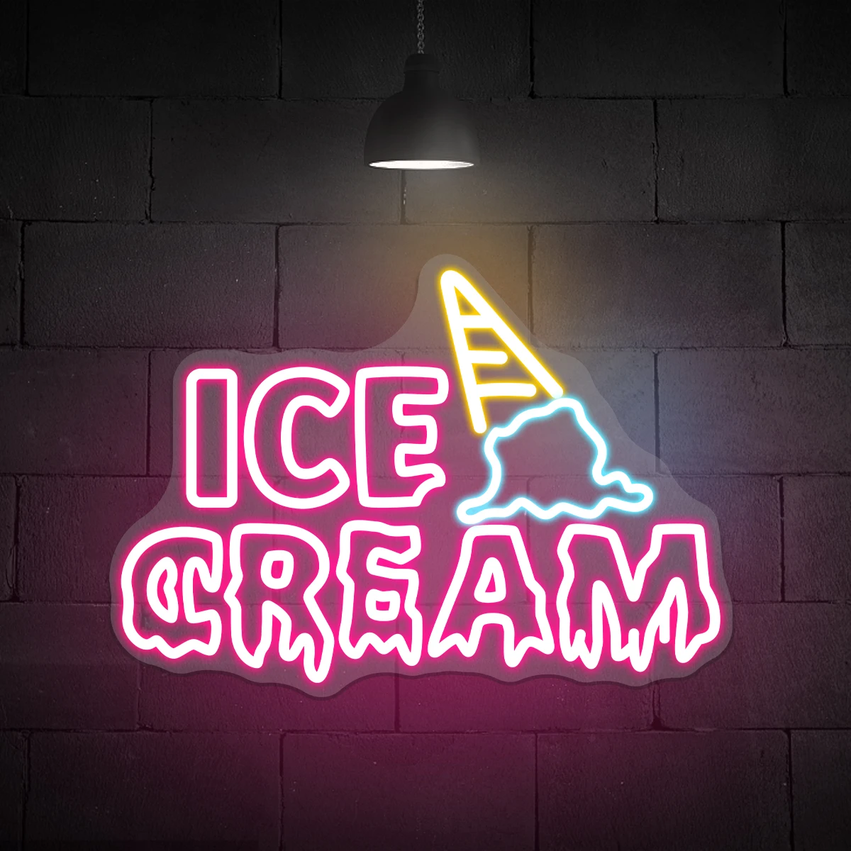 Melt the ice cream letters off the neon signs custom-made for store signage dessert shopdecorations to make your storemore shiny