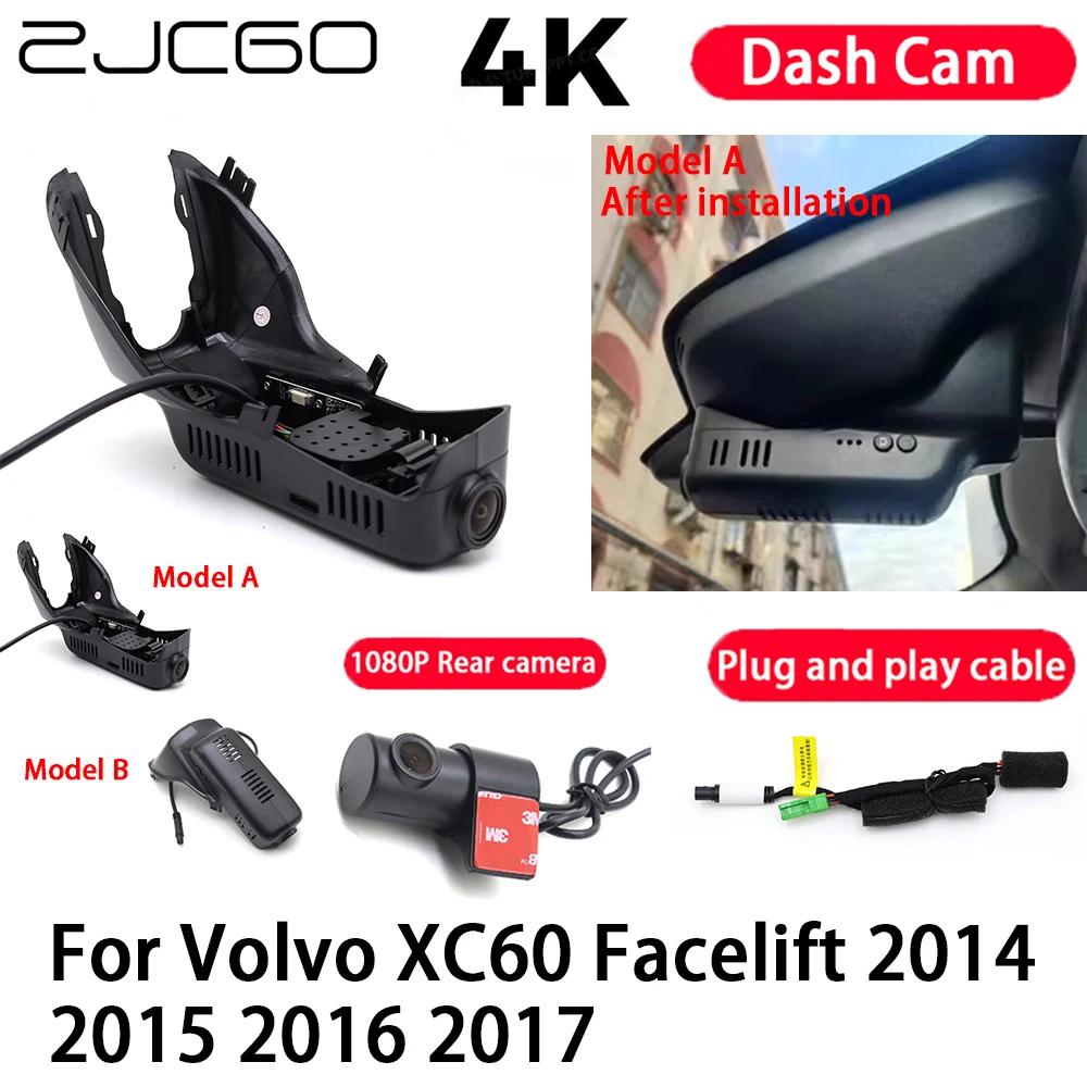 Car Camera 4K Plug and Play Dash Cam Video Recorder Night Vision for Volvo XC60 Facelift 2014 2015 2016 2017