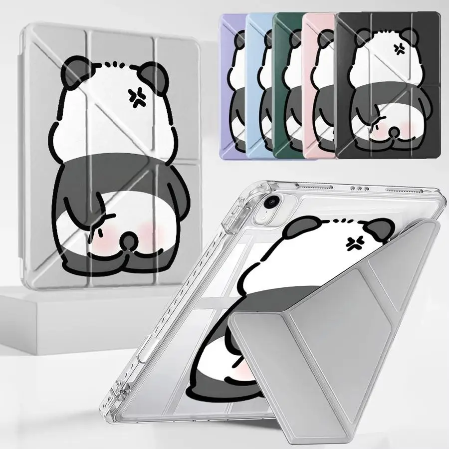 Cute Cartoon Panda Tablet Case For iPad Pro 2025 Pro 11th 10th 9th 8th 7th 12.9inch Mini 6 7 Air 4 5 M3 M2 M4 11inch Holder